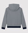 Women's Striped Cotton Hoodie SMOKING blue/MARSHMALLOW white