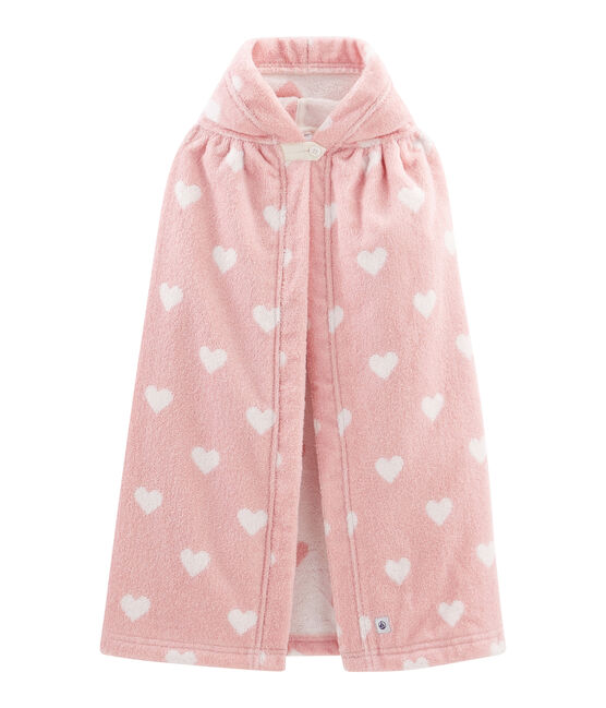 Babies' Terry Bath Cape CHARME pink/MARSHMALLOW white