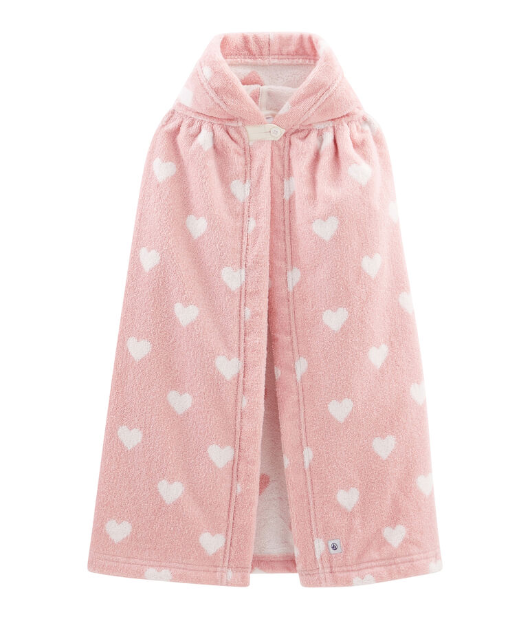 Babies' Terry Bath Cape pink/white