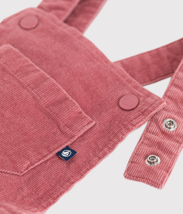 Girls' corduroy dungaree dress pink