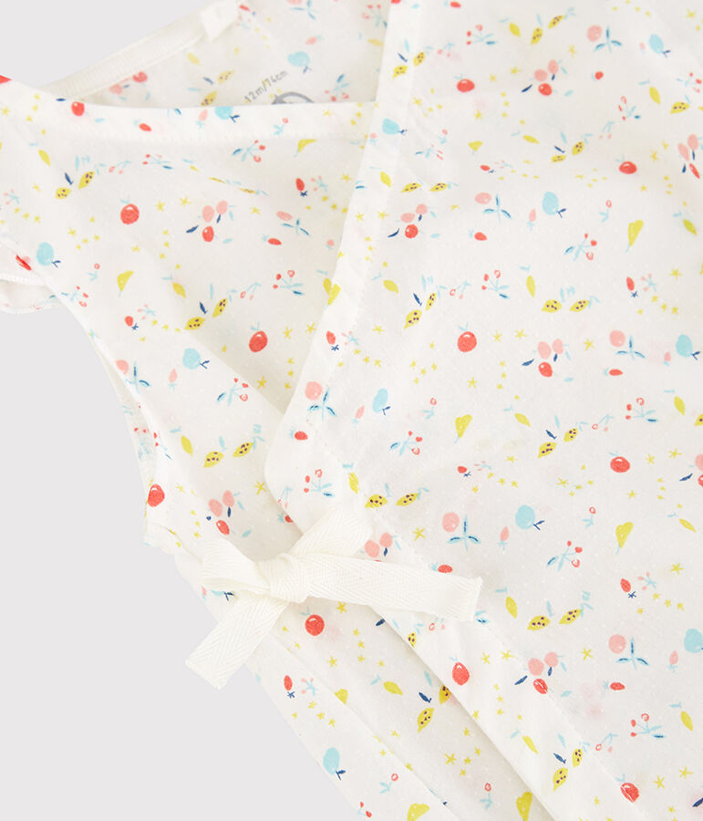 Baby Girls' Floral Organic Cotton Woven Tube Knit Playsuit MARSHMALLOW white/MULTICO white