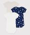 Starry Patterned Short-Sleeved Cotton Bodysuits - 3-Pack variante 1