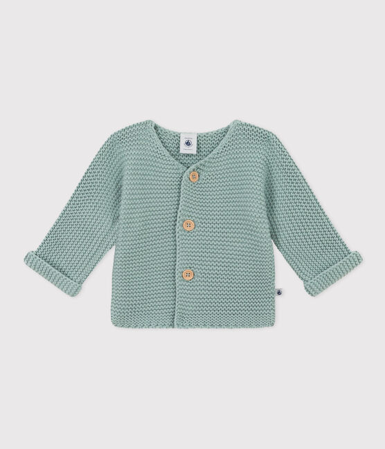 Babies' Moss Stitch Knit Cardigan PAUL green