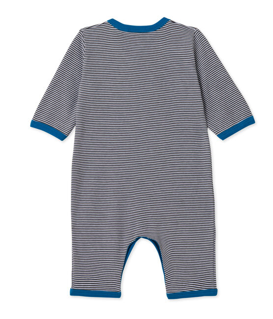Baby boy's striped sleeper MAKI grey/ECUME white