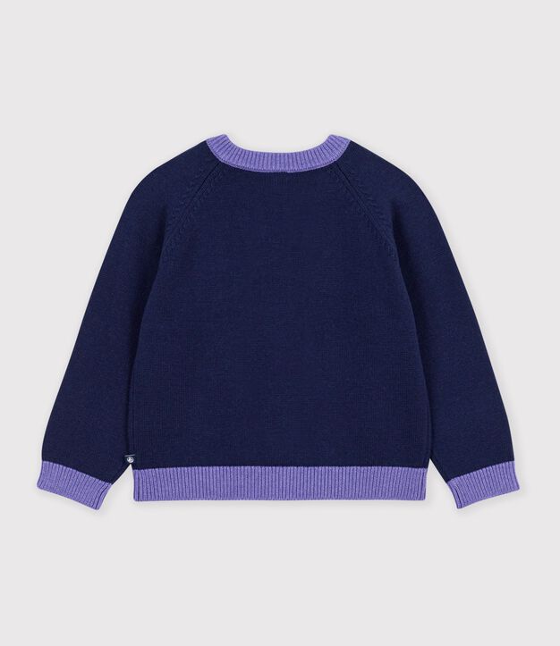 Children's plain wool and cotton cardigan SOIR