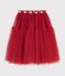 Children's long skirt in plain tulle red
