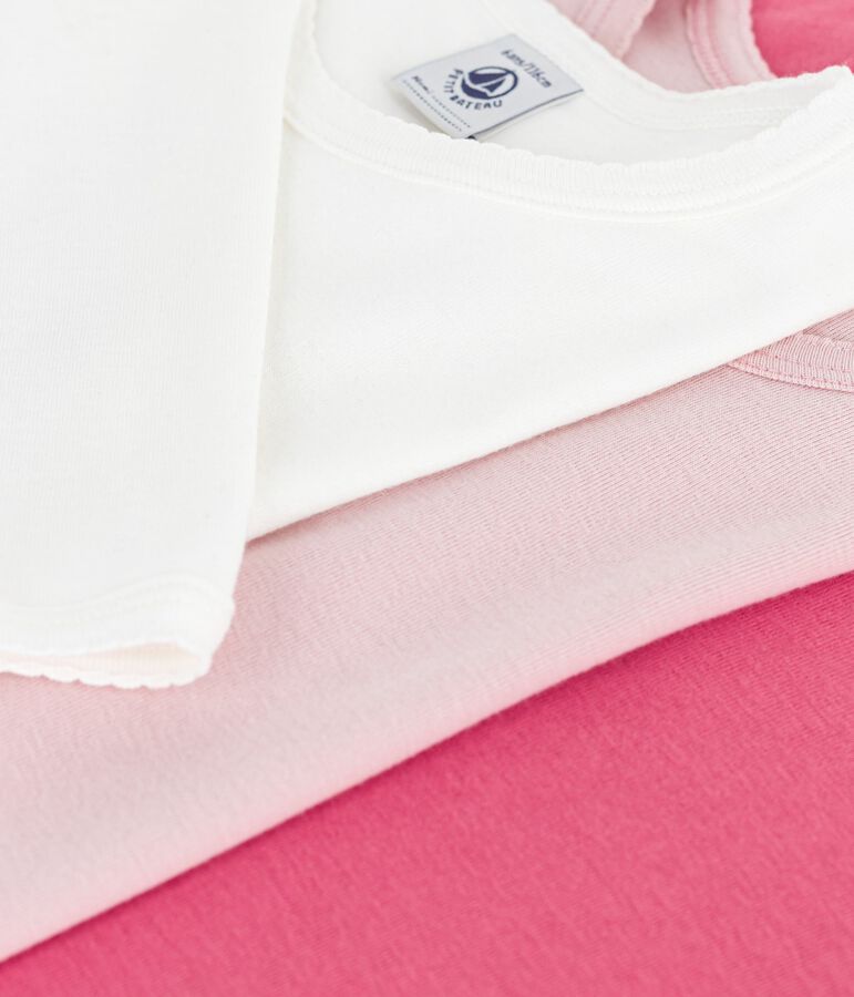 Pack of children's long-sleeved plain T-shirts multicolor