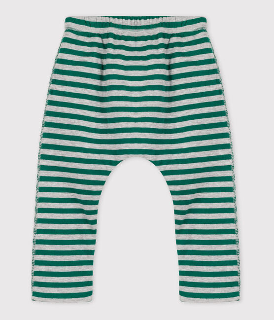 Babies' Stripy Tube Knit Trousers EVERGREEN /FUMEE