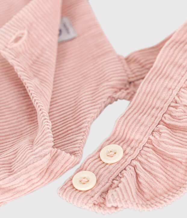 Babies' corduroy dungarees pink