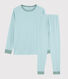 Unisex Blue Stripy Ribbed Pyjamas