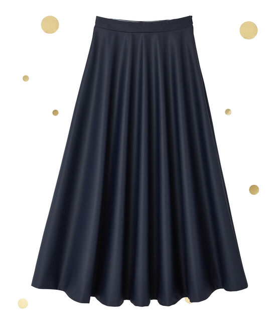 Women's long skirt. Petit bateau x Marie-Agnès Gillot SMOKING blue