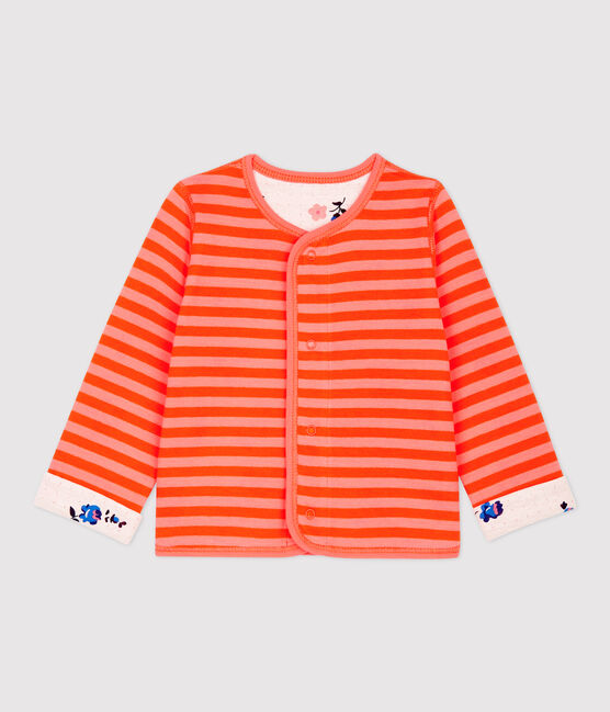 Babies' Reversible Cardigan PEACHY /CAROTTE