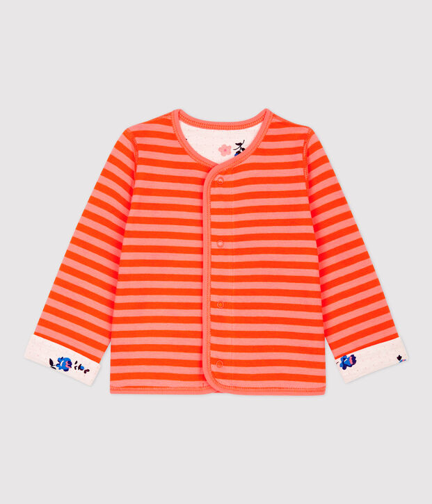 Babies' Reversible Cardigan orange/orange