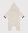 Babies' padded hooded cotton jumpsuit MONTELIMAR CHINE beige