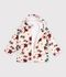 Children's hooded jacket in floral sherpa Ecru/multicolor