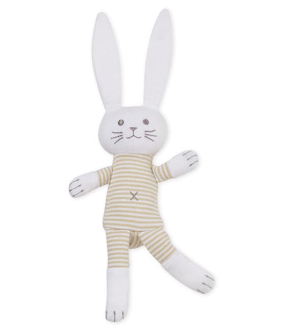 Unisex baby rabbit rattle comforter PERLIN beige/MARSHMALLOW white