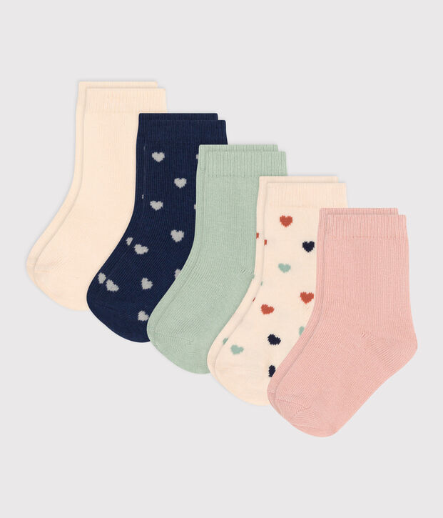 Babies' Heart Cotton Socks - 5-Pack multicolor