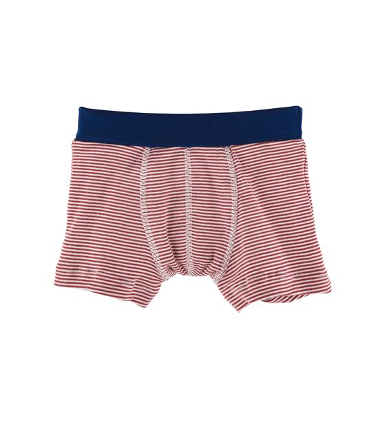 Boys' Boxer Shorts CARMIN red/MARSHMALLOW white