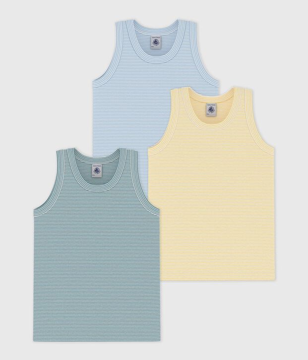 Pack of children's stripy cotton tank tops multicolor