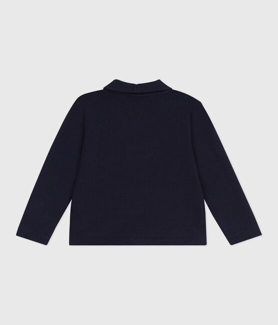 Children's plain cotton cardigan SMOKING blue