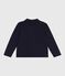 Children's plain cotton cardigan SMOKING blue