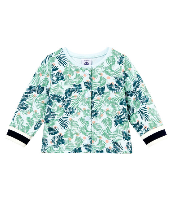 Baby girls' printed knit cardigan BOCAL blue/MULTICO white