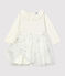 Babies' Knitted Dress MARSHMALLOW white/ARGENT grey