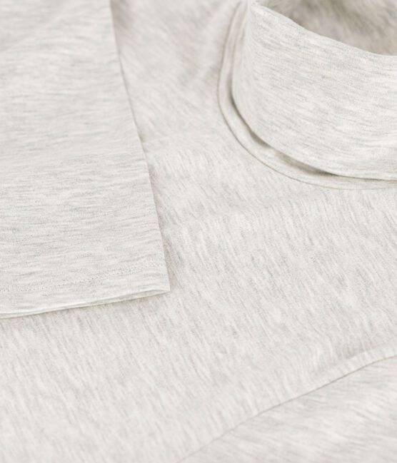 Women's Warm Iconic Roll Neck T-Shirt BELUGA CHINE grey