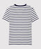 Women's Iconic Cotton V-Neck T-Shirt MARSHMALLOW white/SMOKING blue