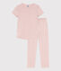 Girls' Short-Sleeved Spotted Cotton Pyjamas