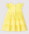 Baby Girls' Short-Sleeved Stripy Seersucker Dress SHINE yellow/MARSHMALLOW white