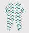Babies' fir tree design velour pyjama suit white/multicolor