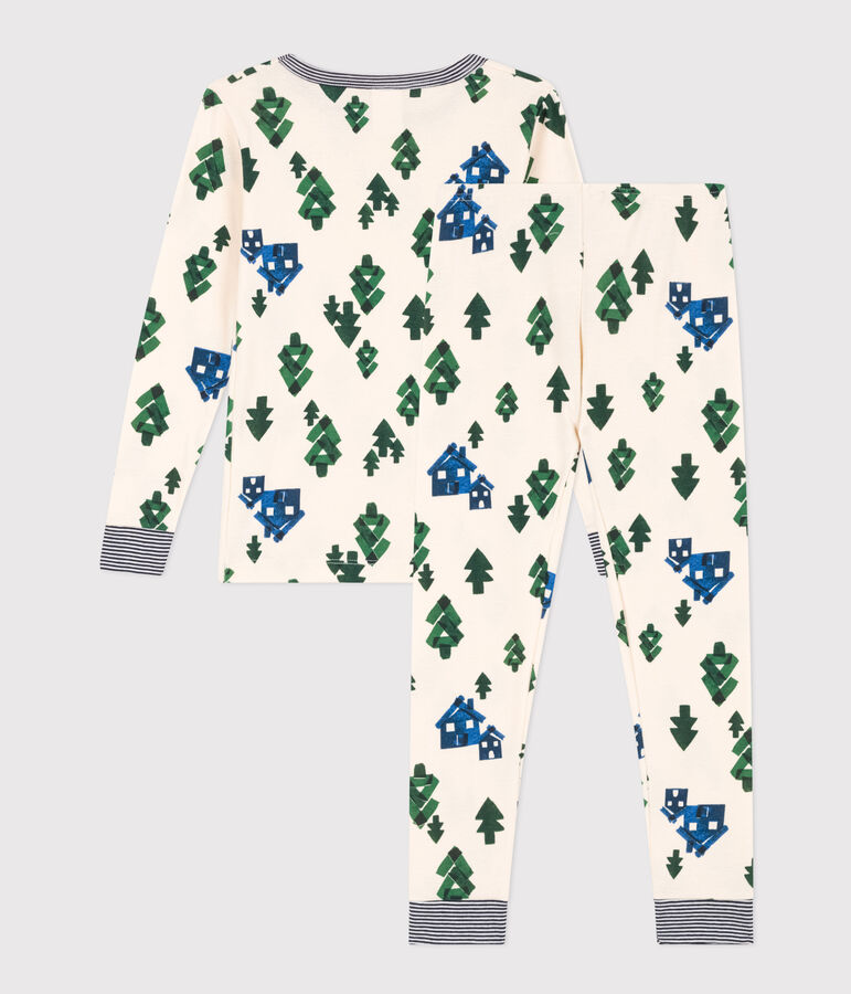 Children's Unisex Snugfit Cotton Pyjamas Ecru/blue/multicolor