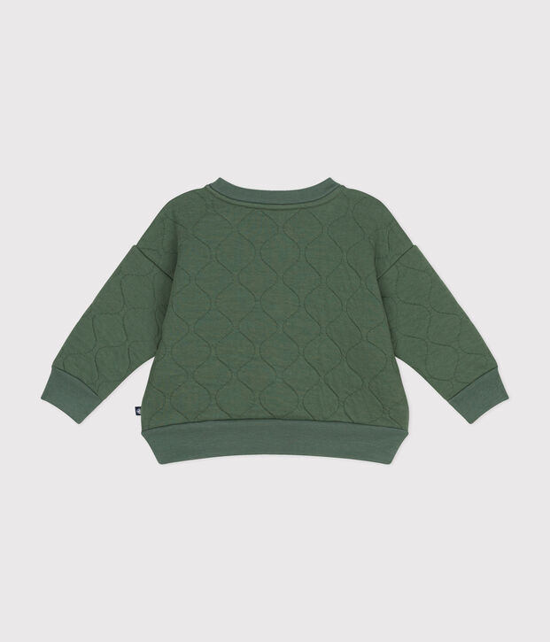 Babies' Quilted Tube Knit Baseball Jacket green
