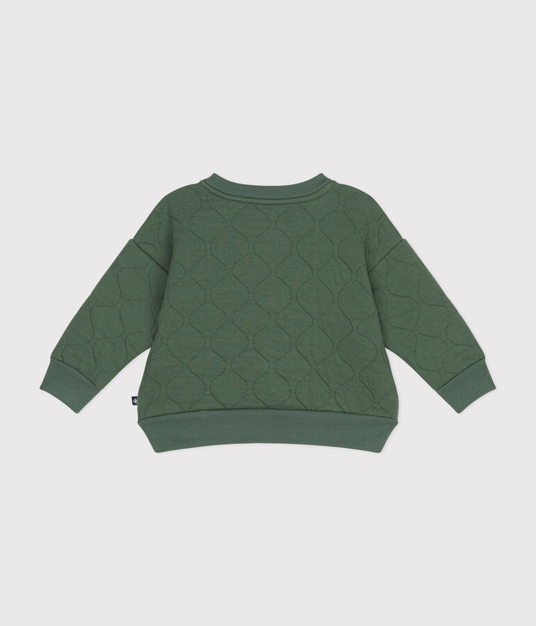 Babies' Quilted Tube Knit Baseball Jacket green