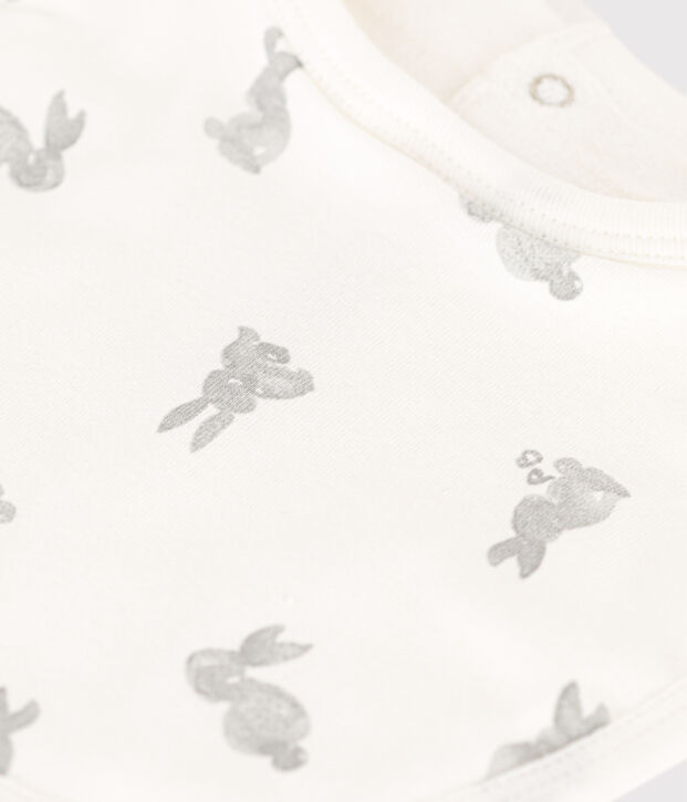 Cotton bib white/grey