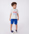 Children's short-sleeved printed cotton T-shirt BELUGA CHINE grey