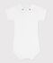 Babies' plain cotton body with an embroidered collar white