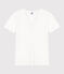 Women's iconic plain short-sleeved rib knit T-shirt ECUME white