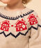 Babies' Wool/Cotton Jacquard Knitted Pullover MONTELIMAR beige/MULTICO white