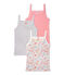 Pack of 3 girl's strap vests . white