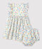 Babies' Poplin Floral Print Dress and Bloomers MARSHMALLOW white/MULTICO white