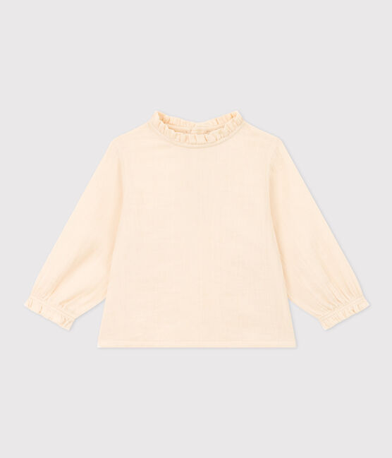Babies' Long-Sleeved Cotton Gauze Blouse AVALANCHE Ecru