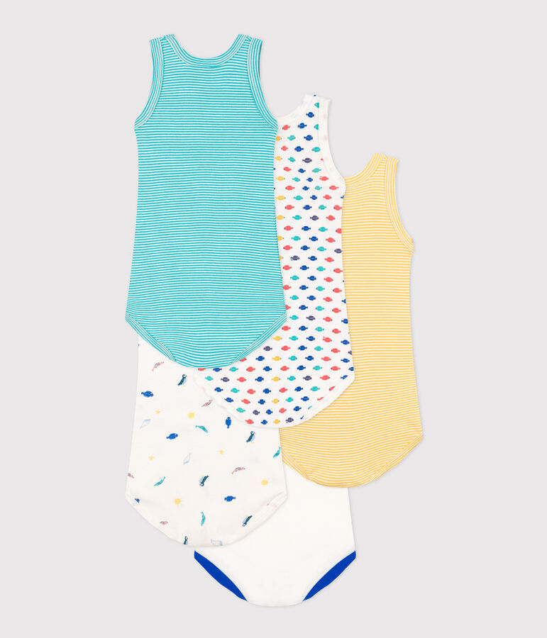 Cotton Sealife Themed Vest Bodysuits - 5-Pack variante 1