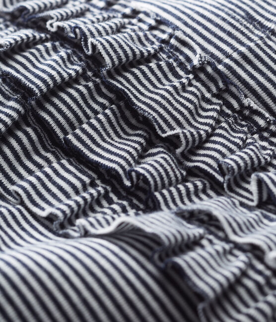 Baby girls' pinstriped leggings SMOKING blue/MARSHMALLOW white