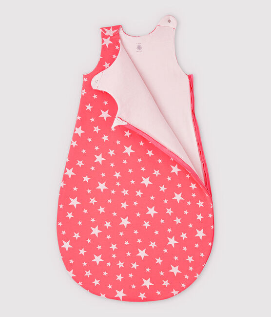 Babies' Starry Cotton Sleeping Bag PEACHY pink/MARSHMALLOW white