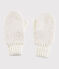 Girls' Mittens MARSHMALLOW white/OR yellow