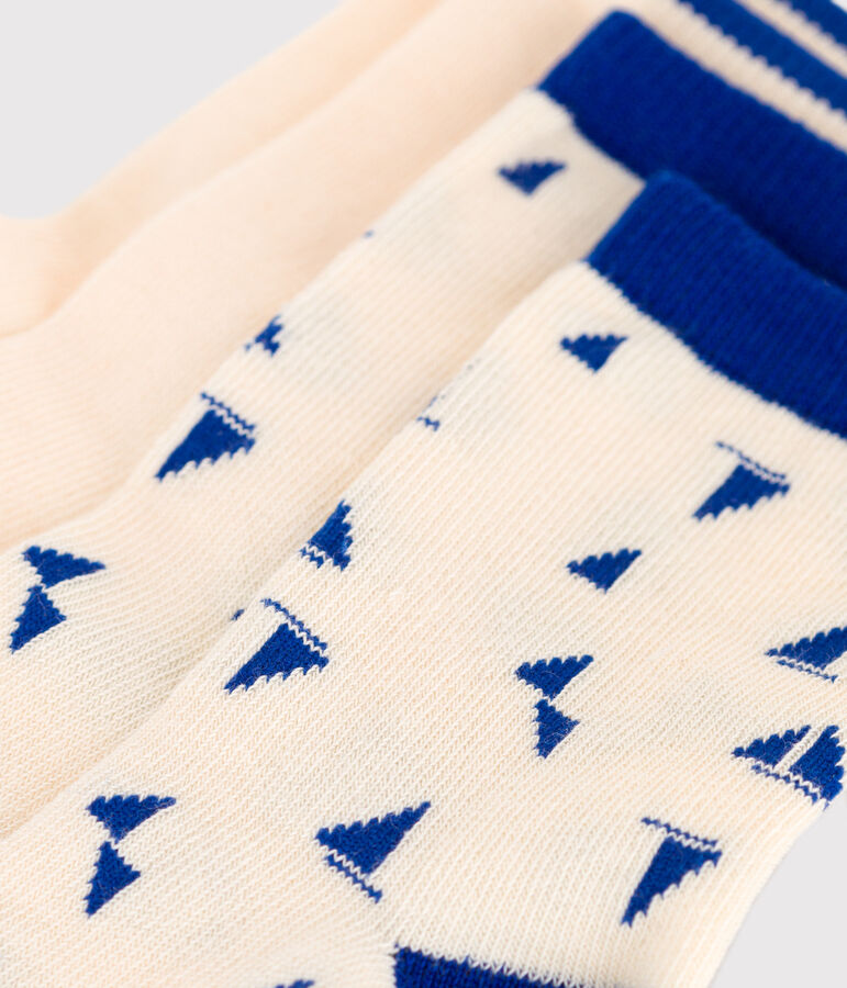Children's cotton socks printed with boats - 2-Pack multicolor