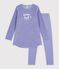 Children's velour nightdress and leggings purple/white
