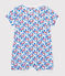 Babies' short floral cotton jumpsuit MARSHMALLOW white/MULTICO white